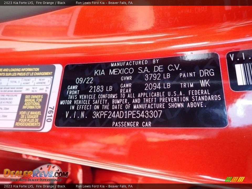 2023 Kia Forte LXS Fire Orange / Black Photo #20
