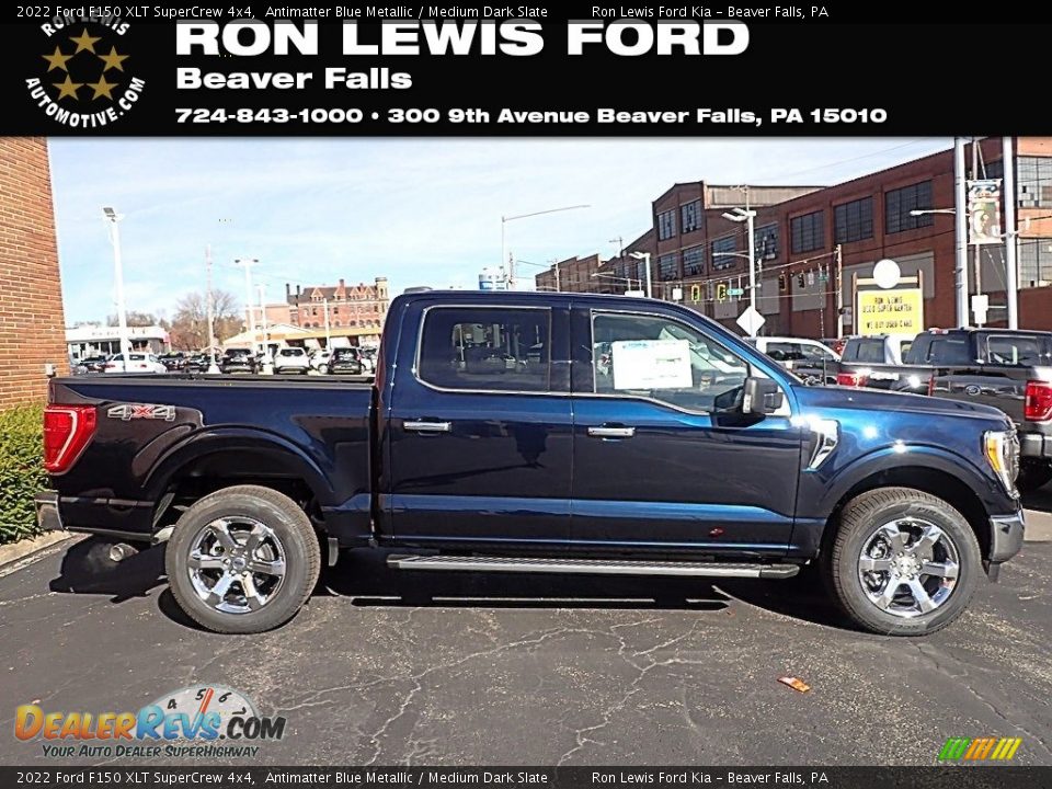 2022 Ford F150 XLT SuperCrew 4x4 Antimatter Blue Metallic / Medium Dark Slate Photo #1