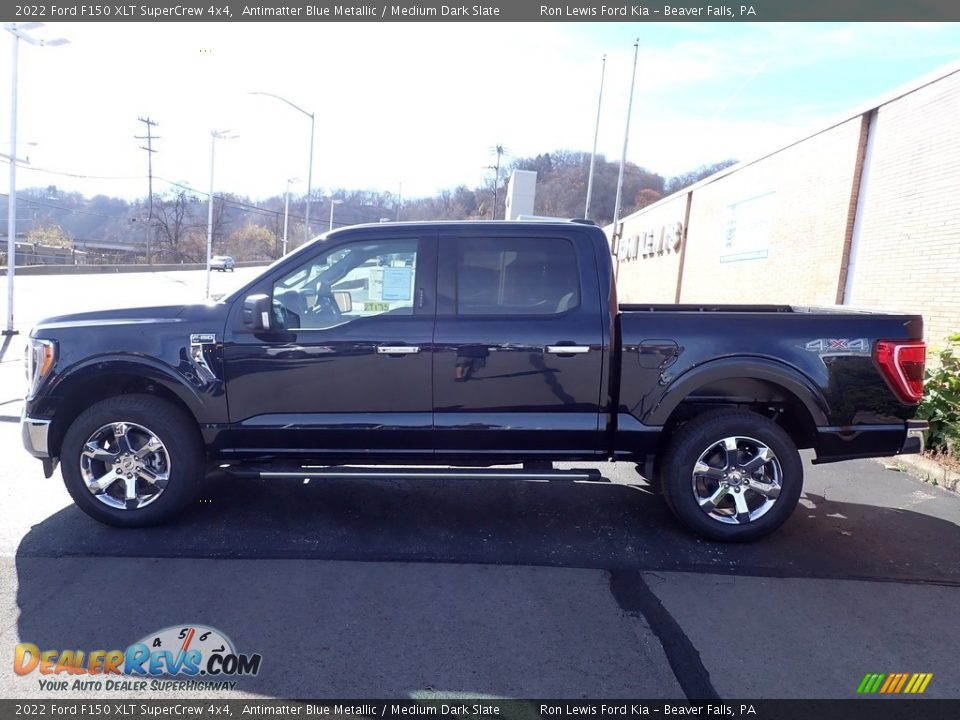 2022 Ford F150 XLT SuperCrew 4x4 Antimatter Blue Metallic / Medium Dark Slate Photo #5