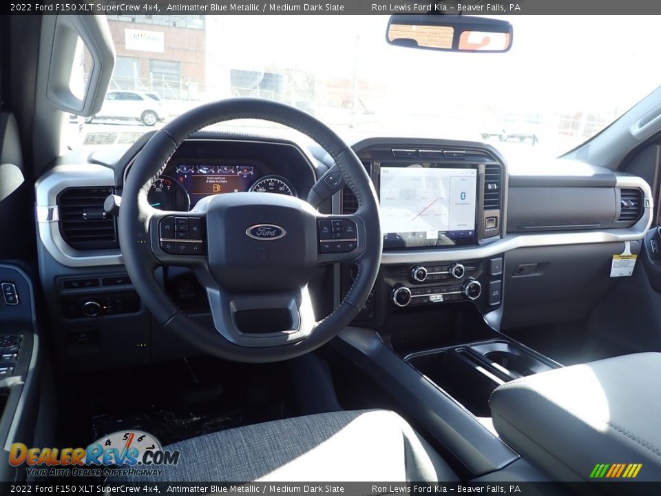 2022 Ford F150 XLT SuperCrew 4x4 Antimatter Blue Metallic / Medium Dark Slate Photo #14