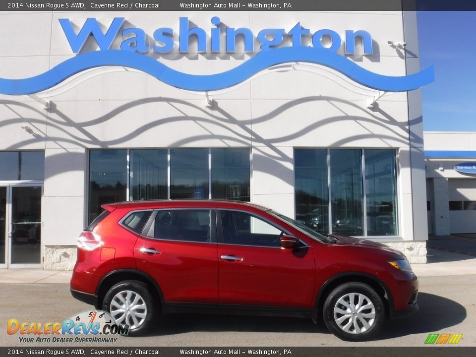 2014 Nissan Rogue S AWD Cayenne Red / Charcoal Photo #2