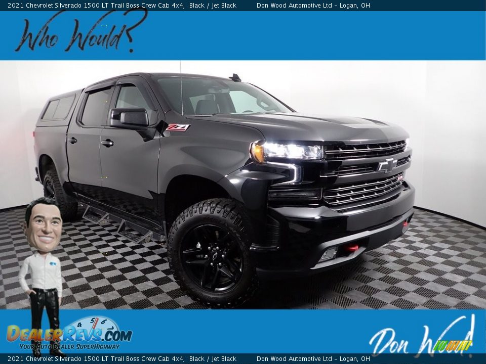 2021 Chevrolet Silverado 1500 LT Trail Boss Crew Cab 4x4 Black / Jet Black Photo #1