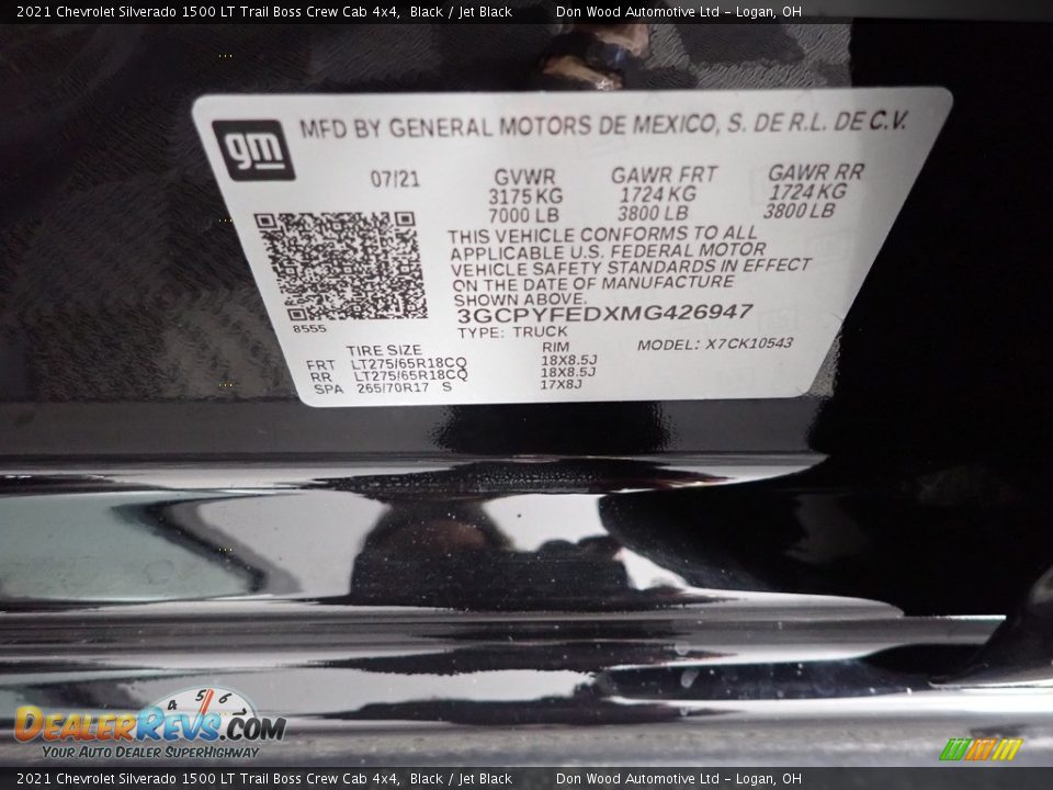 2021 Chevrolet Silverado 1500 LT Trail Boss Crew Cab 4x4 Black / Jet Black Photo #34