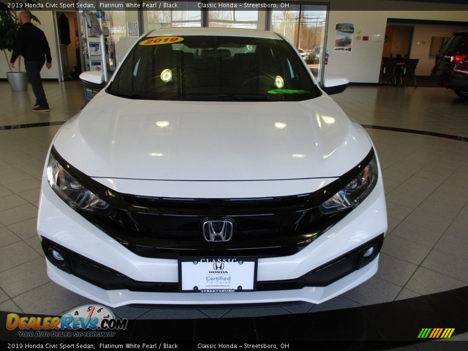 2019 Honda Civic Sport Sedan Platinum White Pearl / Black Photo #2