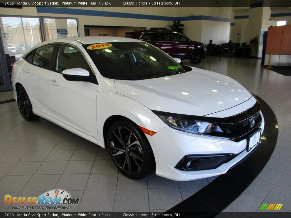 2019 Honda Civic Sport Sedan Platinum White Pearl / Black Photo #3