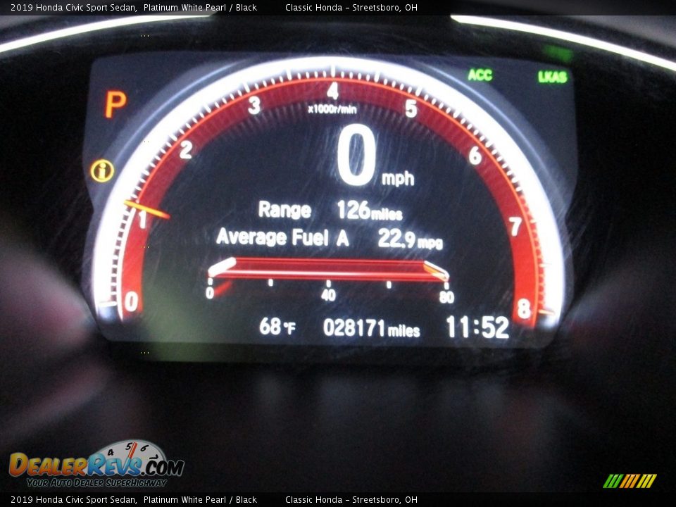 2019 Honda Civic Sport Sedan Platinum White Pearl / Black Photo #32