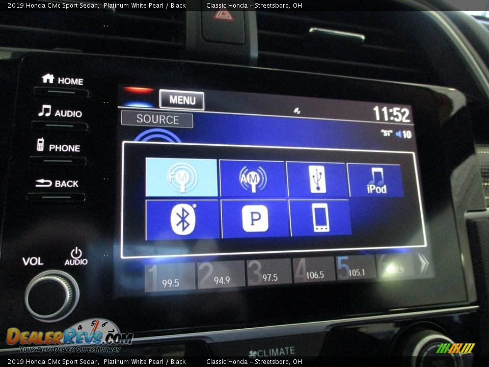 2019 Honda Civic Sport Sedan Platinum White Pearl / Black Photo #35