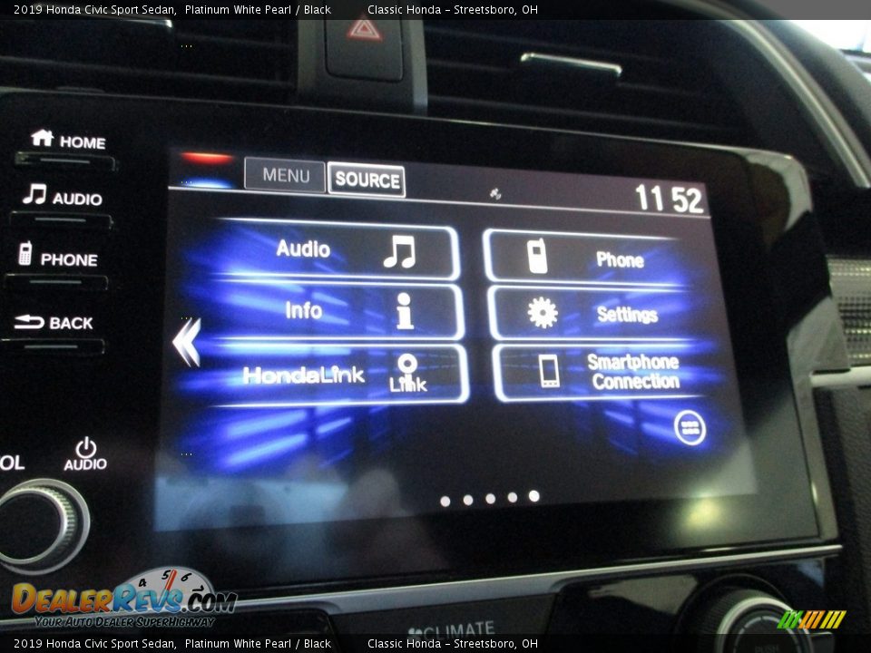 2019 Honda Civic Sport Sedan Platinum White Pearl / Black Photo #36