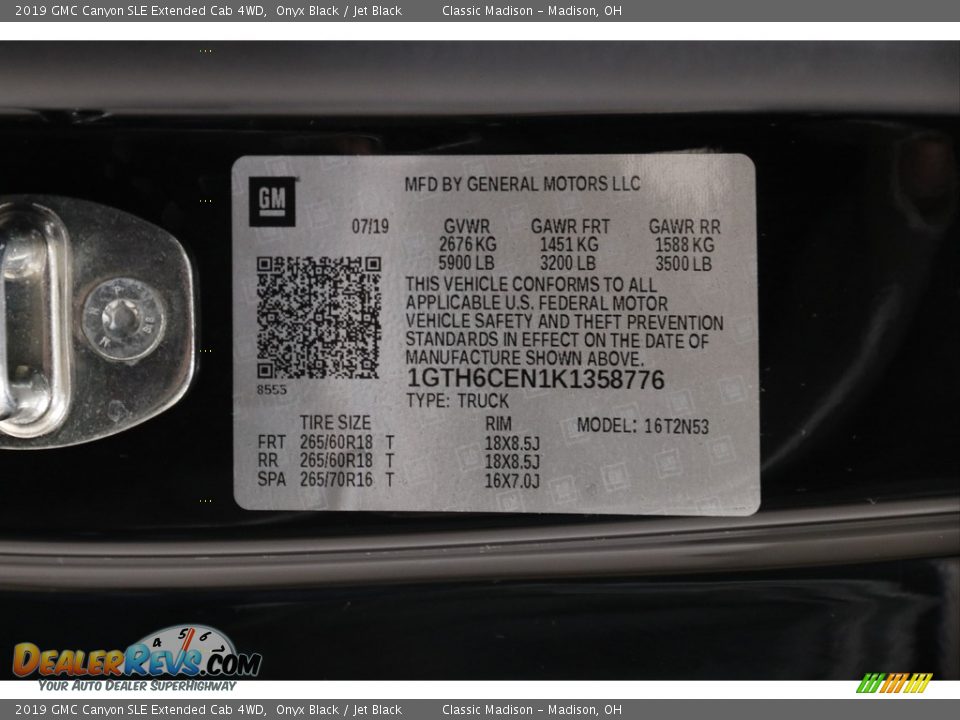 2019 GMC Canyon SLE Extended Cab 4WD Onyx Black / Jet Black Photo #21