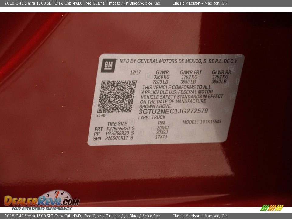 2018 GMC Sierra 1500 SLT Crew Cab 4WD Red Quartz Tintcoat / Jet Black/­Spice Red Photo #23