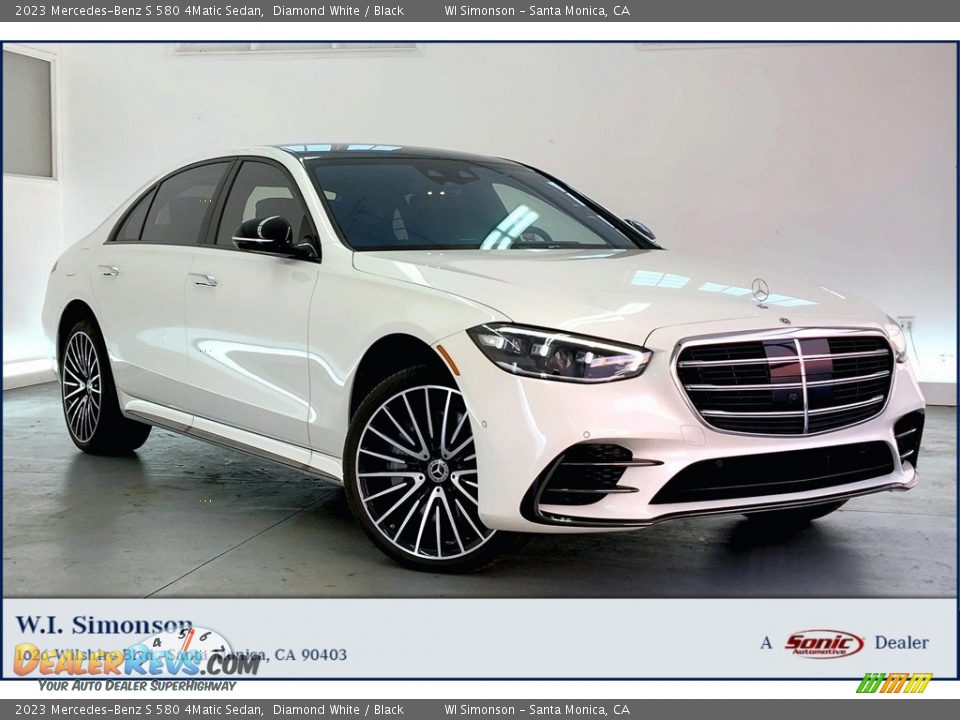 2023 Mercedes-Benz S 580 4Matic Sedan Diamond White / Black Photo #1