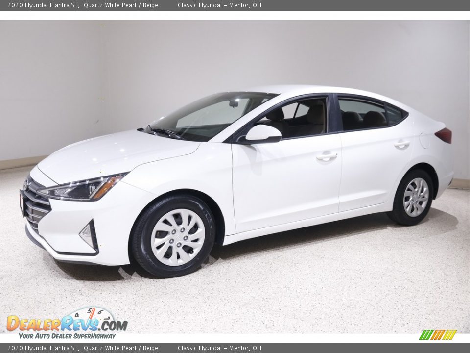 2020 Hyundai Elantra SE Quartz White Pearl / Beige Photo #3
