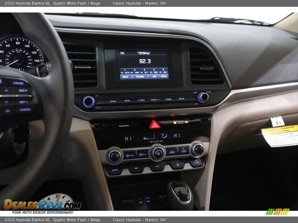 2020 Hyundai Elantra SE Quartz White Pearl / Beige Photo #9