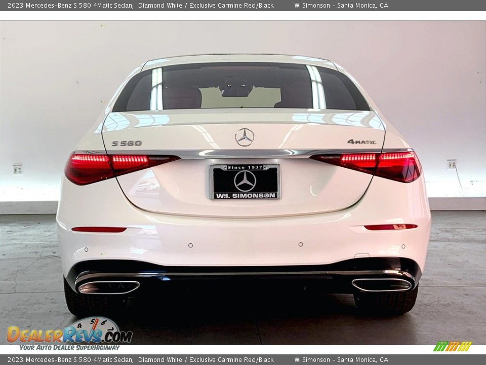 2023 Mercedes-Benz S 580 4Matic Sedan Diamond White / Exclusive Carmine Red/Black Photo #3