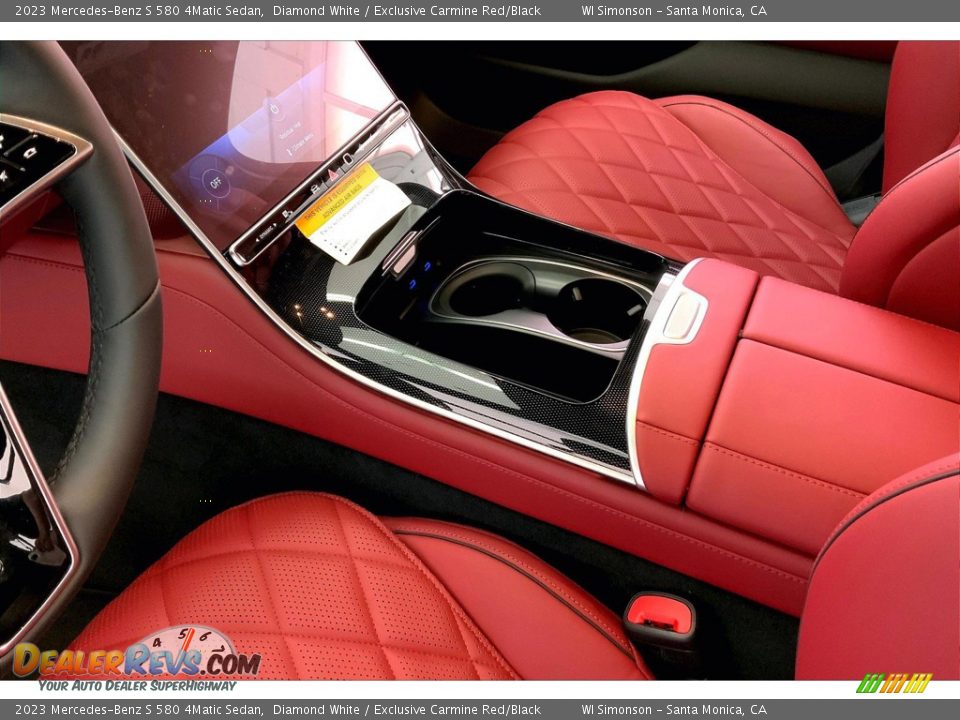 2023 Mercedes-Benz S 580 4Matic Sedan Diamond White / Exclusive Carmine Red/Black Photo #8