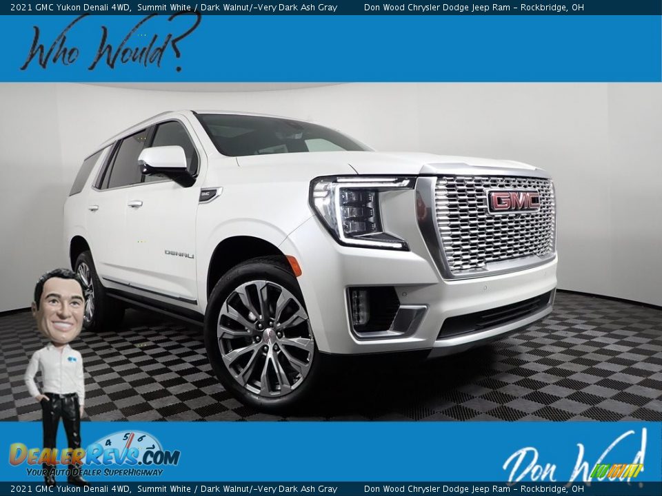 2021 GMC Yukon Denali 4WD Summit White / Dark Walnut/­Very Dark Ash Gray Photo #1
