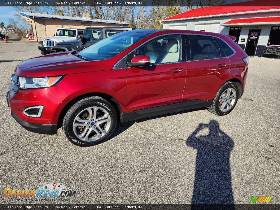 2016 Ford Edge Titanium Ruby Red / Ceramic Photo #1