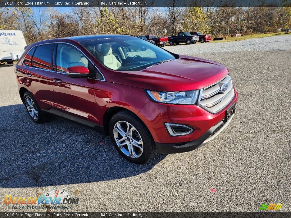 2016 Ford Edge Titanium Ruby Red / Ceramic Photo #3