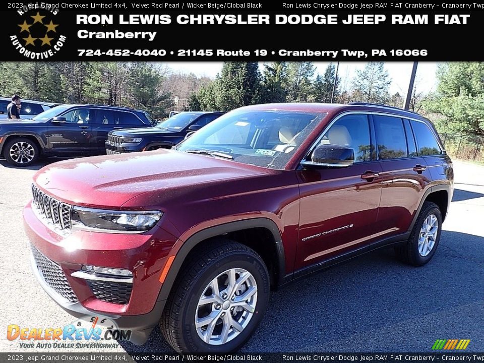 2023 Jeep Grand Cherokee Limited 4x4 Velvet Red Pearl / Wicker Beige/Global Black Photo #1