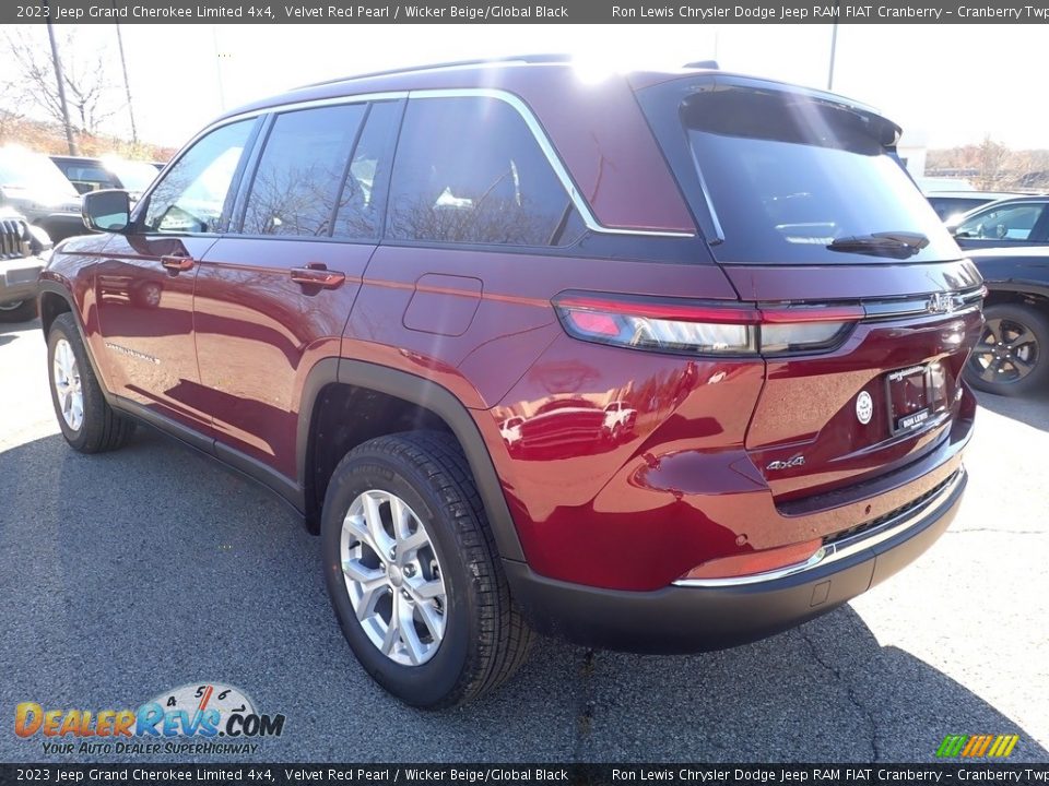 2023 Jeep Grand Cherokee Limited 4x4 Velvet Red Pearl / Wicker Beige/Global Black Photo #7