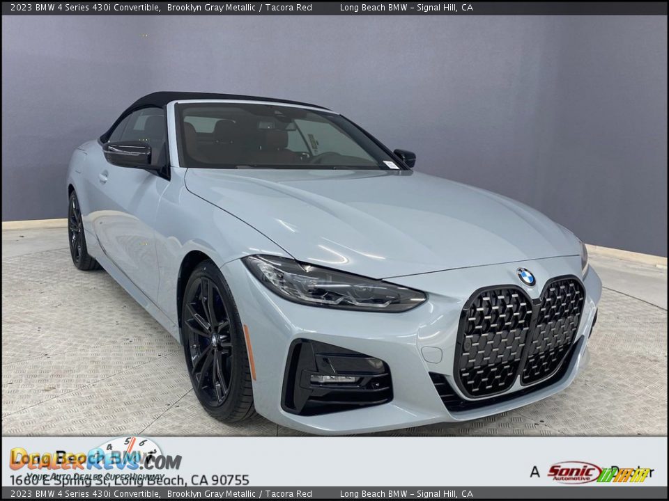 2023 BMW 4 Series 430i Convertible Brooklyn Gray Metallic / Tacora Red Photo #1