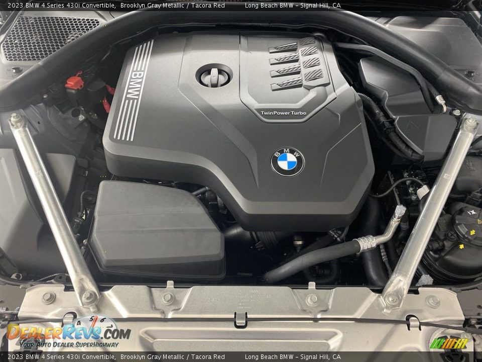 2023 BMW 4 Series 430i Convertible Brooklyn Gray Metallic / Tacora Red Photo #9