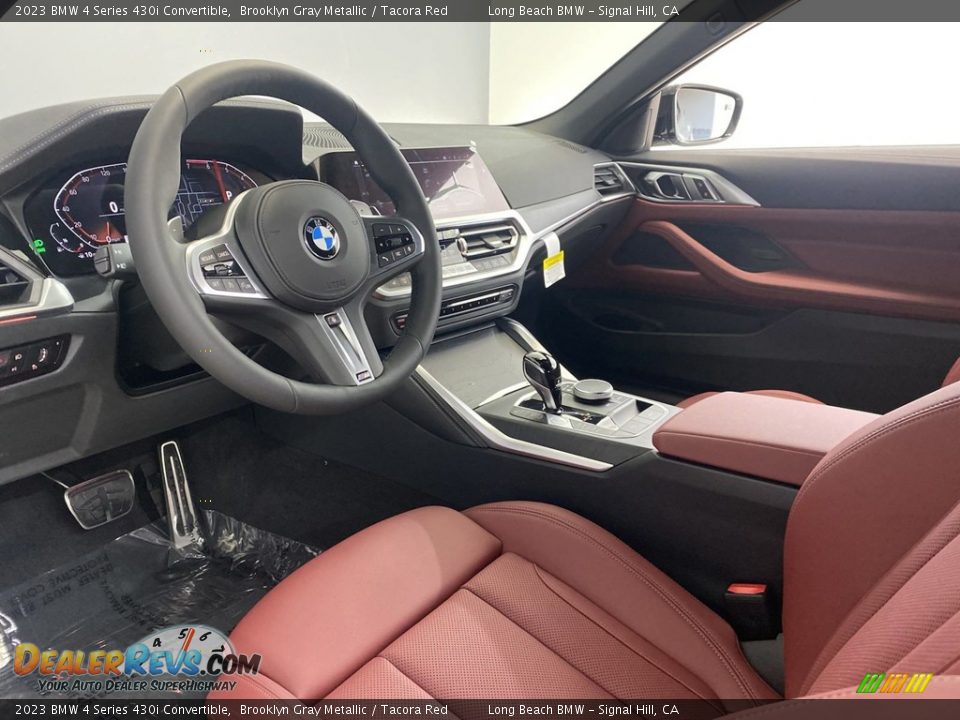 2023 BMW 4 Series 430i Convertible Brooklyn Gray Metallic / Tacora Red Photo #12
