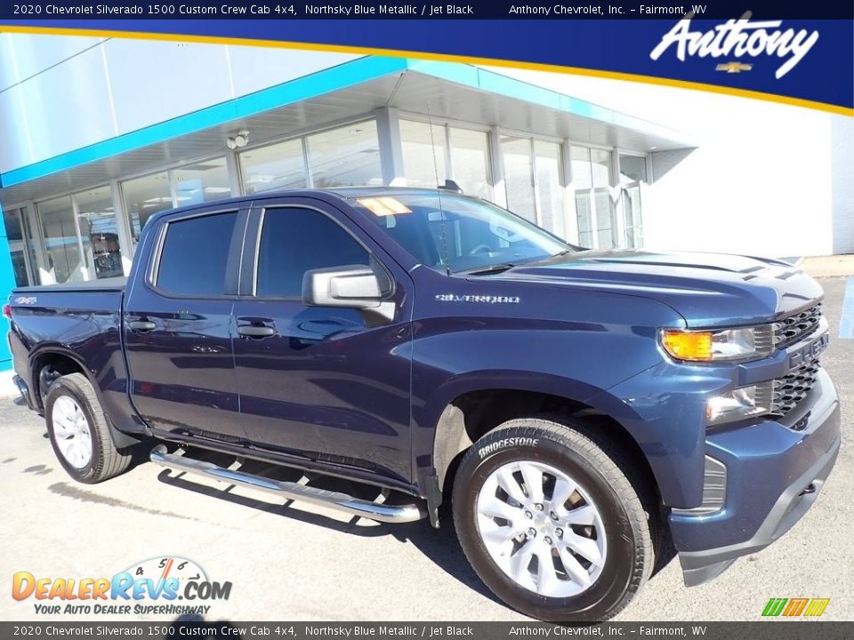 2020 Chevrolet Silverado 1500 Custom Crew Cab 4x4 Northsky Blue Metallic / Jet Black Photo #1