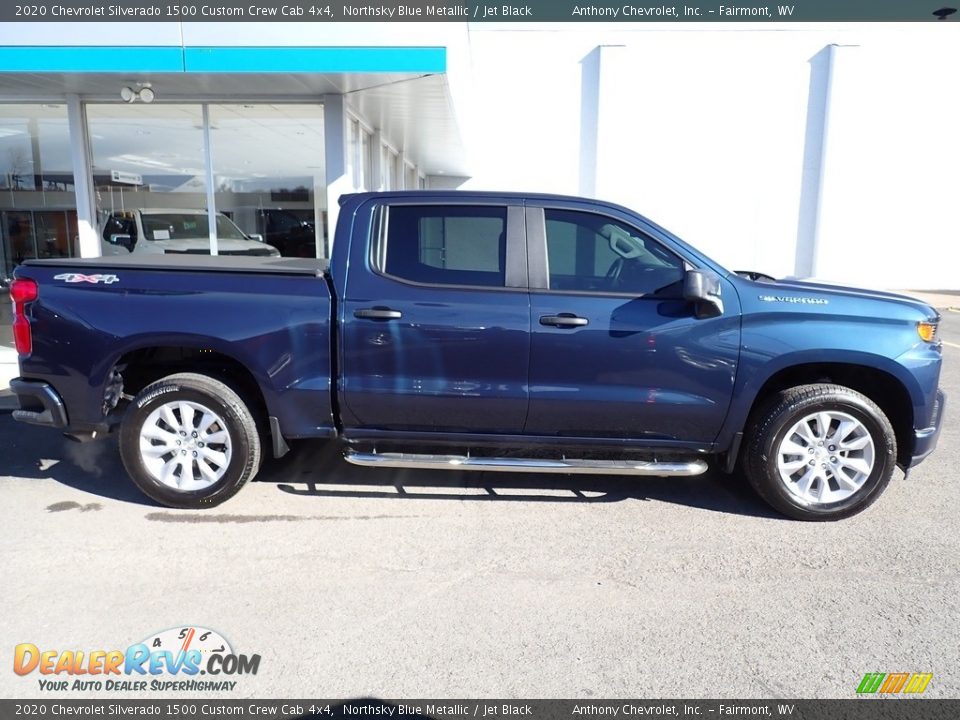 2020 Chevrolet Silverado 1500 Custom Crew Cab 4x4 Northsky Blue Metallic / Jet Black Photo #2