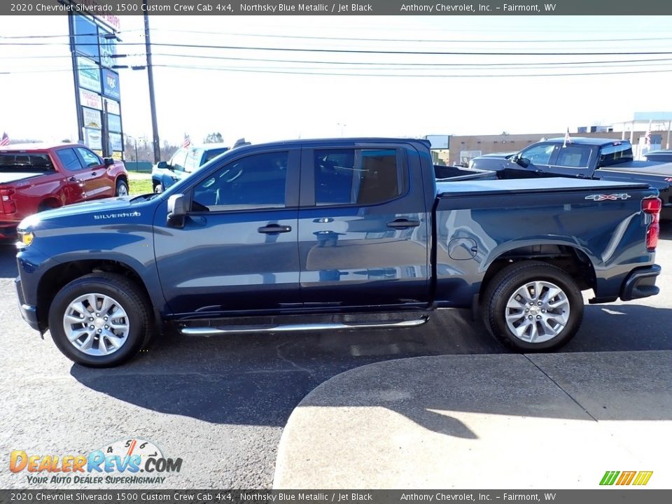 2020 Chevrolet Silverado 1500 Custom Crew Cab 4x4 Northsky Blue Metallic / Jet Black Photo #7