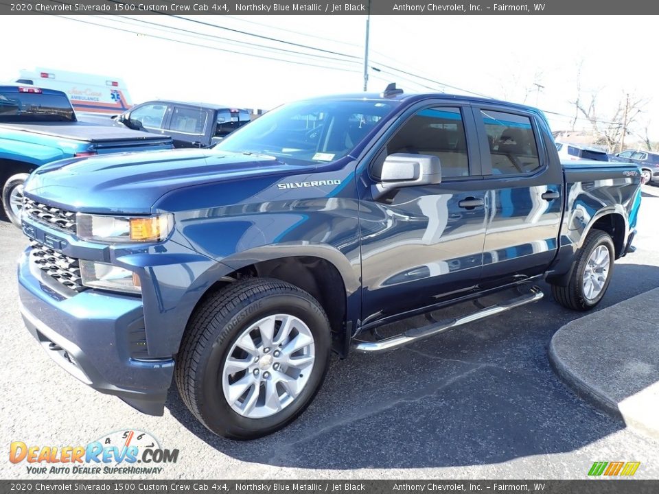 2020 Chevrolet Silverado 1500 Custom Crew Cab 4x4 Northsky Blue Metallic / Jet Black Photo #8