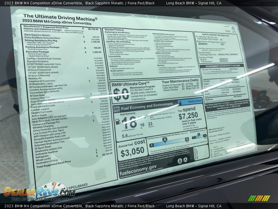 2023 BMW M4 Competition xDrive Convertible Window Sticker Photo #25