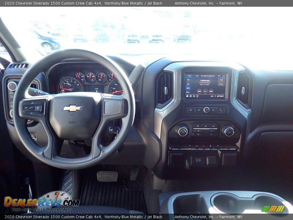 2020 Chevrolet Silverado 1500 Custom Crew Cab 4x4 Northsky Blue Metallic / Jet Black Photo #13