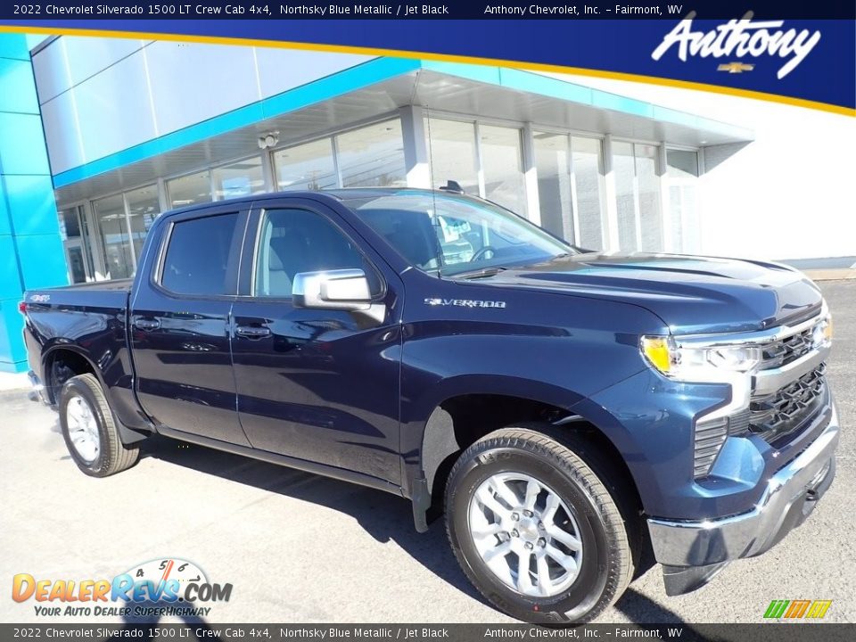 2022 Chevrolet Silverado 1500 LT Crew Cab 4x4 Northsky Blue Metallic / Jet Black Photo #1