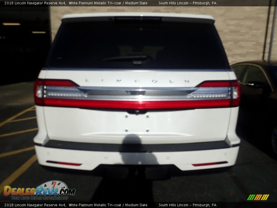 2018 Lincoln Navigator Reserve 4x4 White Platinum Metallic Tri-coat / Medium Slate Photo #3