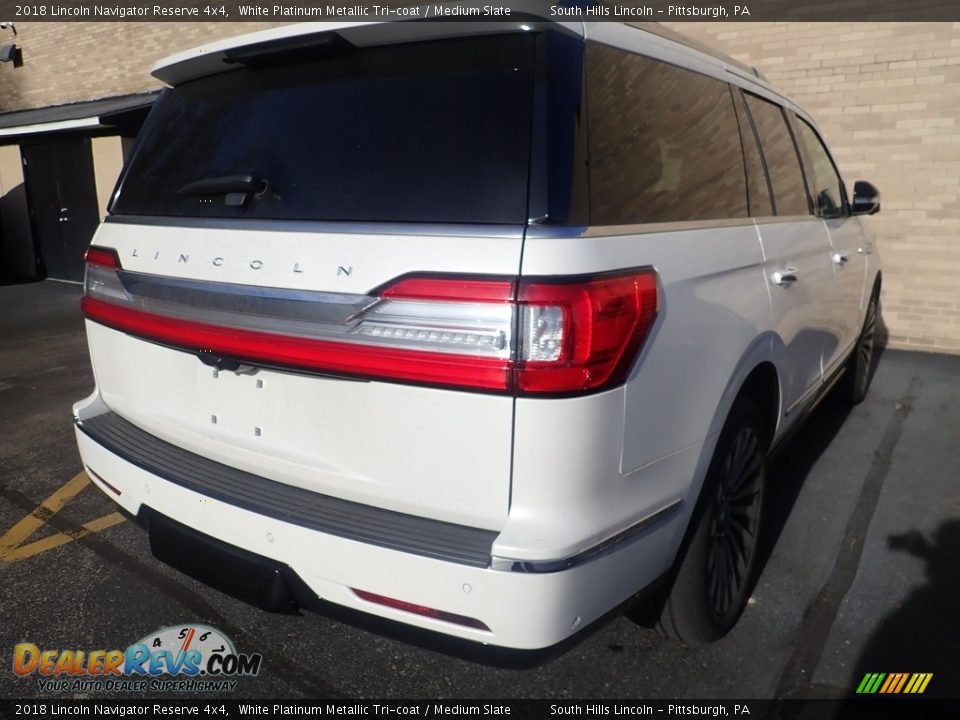 2018 Lincoln Navigator Reserve 4x4 White Platinum Metallic Tri-coat / Medium Slate Photo #4