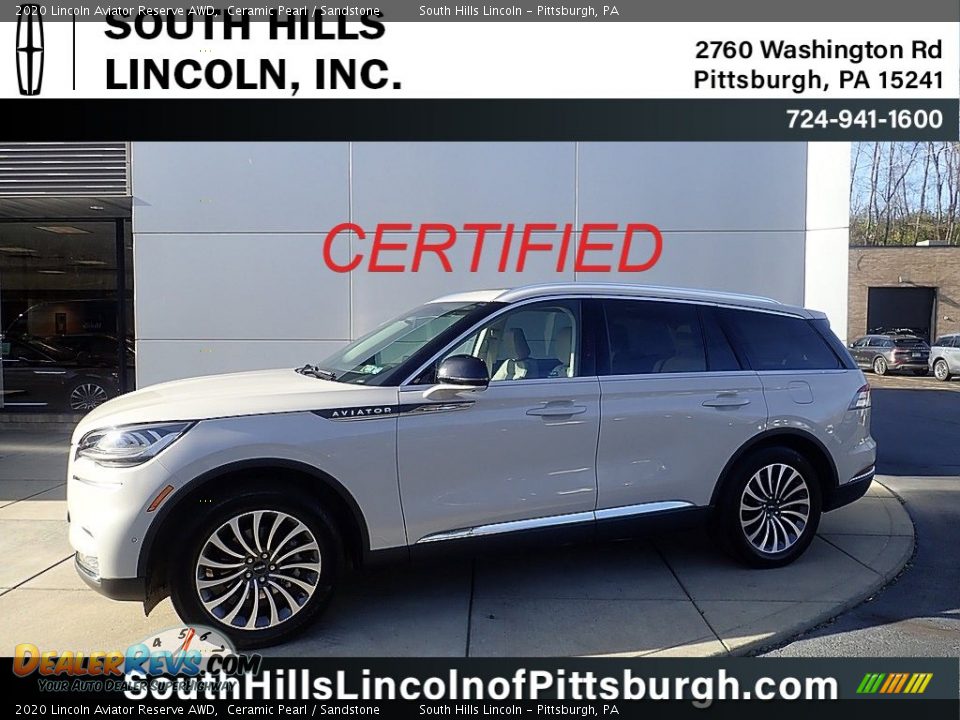 2020 Lincoln Aviator Reserve AWD Ceramic Pearl / Sandstone Photo #1