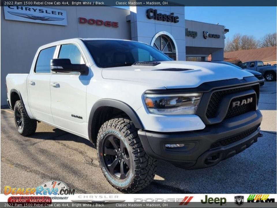2022 Ram 1500 Rebel Crew Cab 4x4 Bright White / Black Photo #1