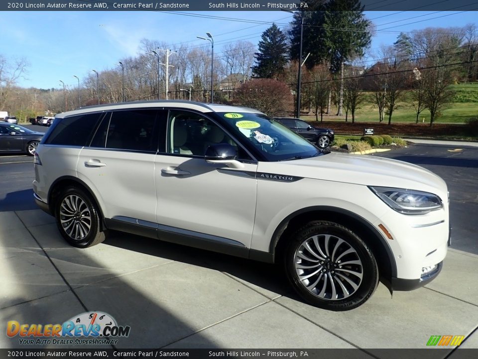 2020 Lincoln Aviator Reserve AWD Ceramic Pearl / Sandstone Photo #7