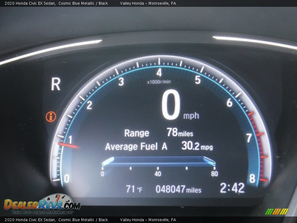 2020 Honda Civic EX Sedan Cosmic Blue Metallic / Black Photo #32
