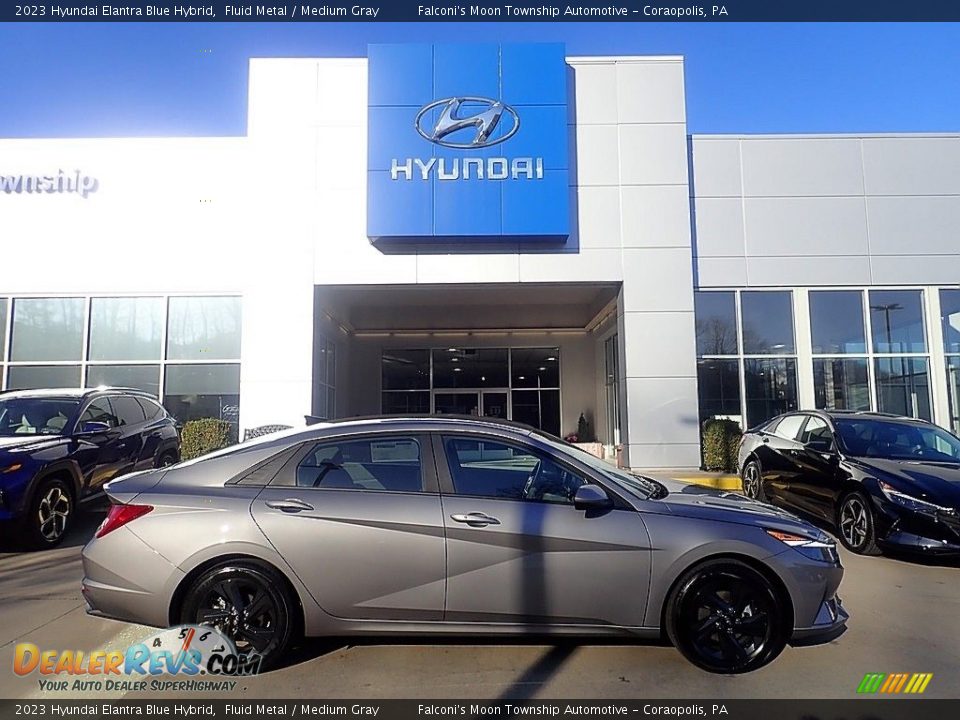 2023 Hyundai Elantra Blue Hybrid Fluid Metal / Medium Gray Photo #1