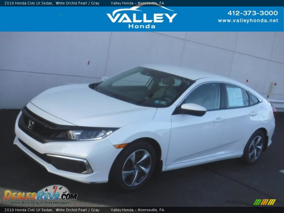 2019 Honda Civic LX Sedan White Orchid Pearl / Gray Photo #1