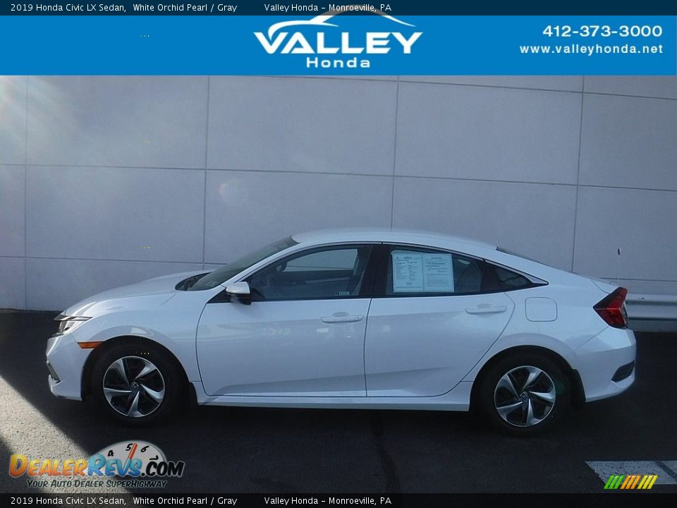 2019 Honda Civic LX Sedan White Orchid Pearl / Gray Photo #2