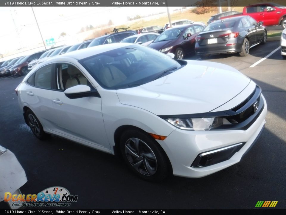 2019 Honda Civic LX Sedan White Orchid Pearl / Gray Photo #5