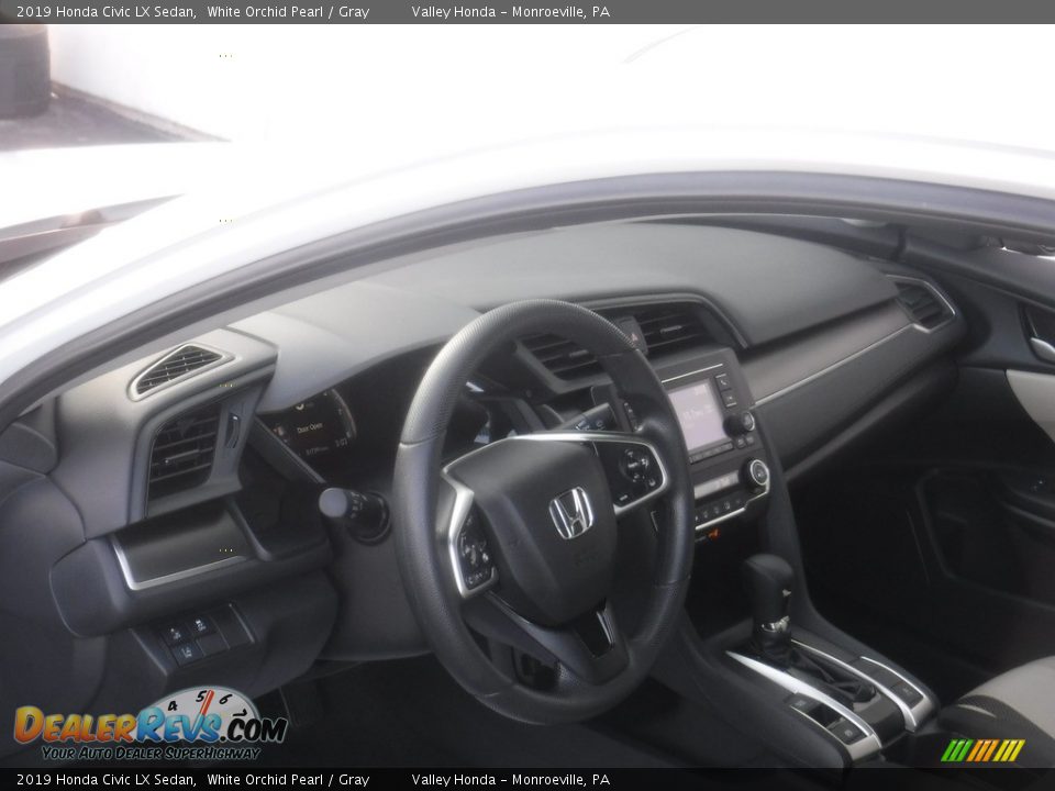 2019 Honda Civic LX Sedan White Orchid Pearl / Gray Photo #9