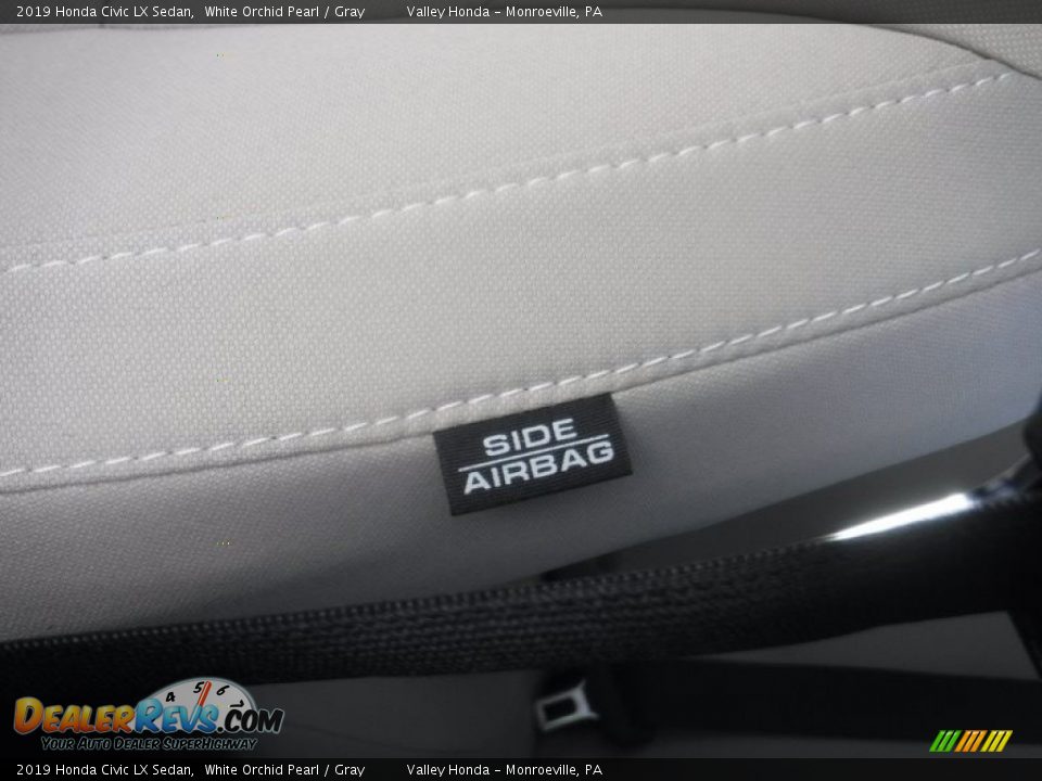 2019 Honda Civic LX Sedan White Orchid Pearl / Gray Photo #11
