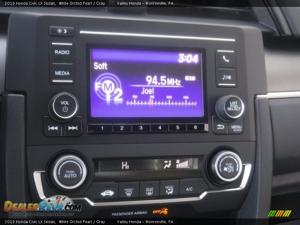 2019 Honda Civic LX Sedan White Orchid Pearl / Gray Photo #14