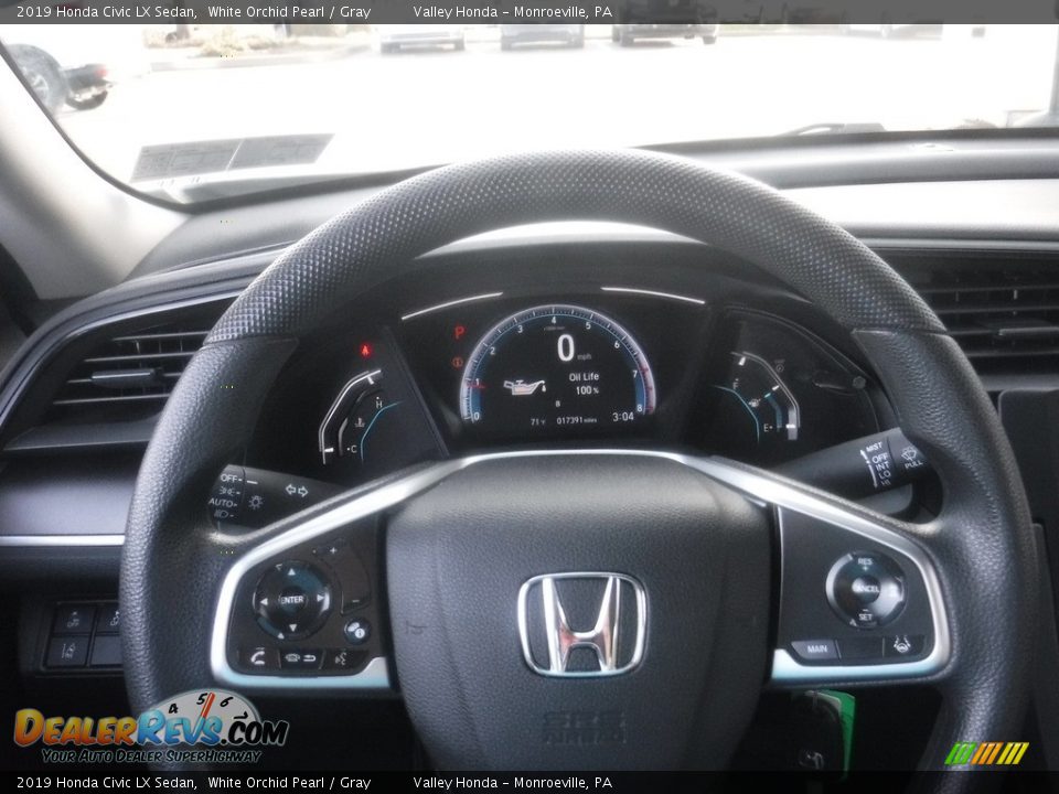 2019 Honda Civic LX Sedan White Orchid Pearl / Gray Photo #17