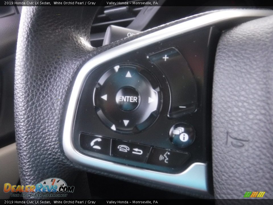 2019 Honda Civic LX Sedan White Orchid Pearl / Gray Photo #18