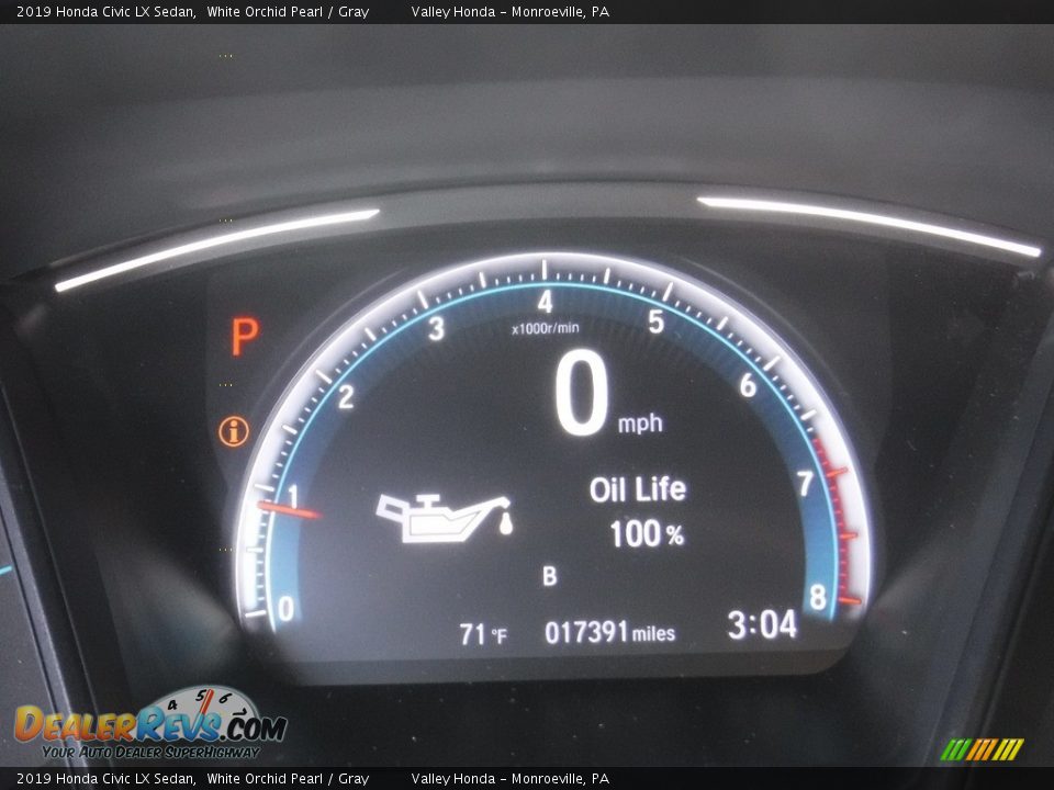 2019 Honda Civic LX Sedan White Orchid Pearl / Gray Photo #25